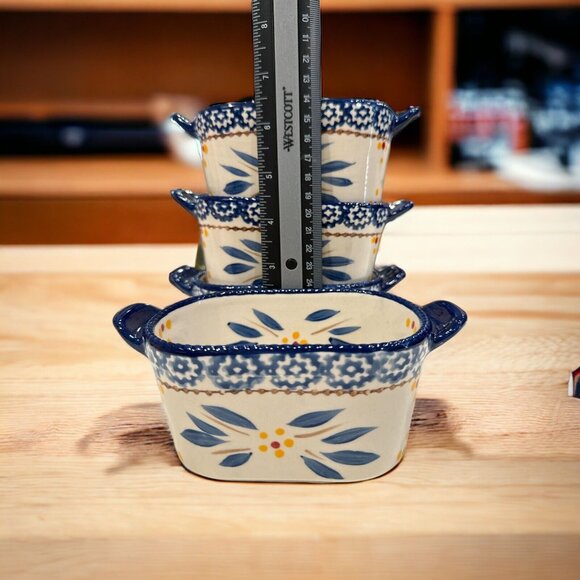 Temptations by Tara Old World Blue SET of 4 Ramekin Small Mini Dip - Picture 8 of 10